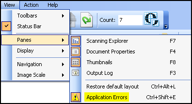 Error Log Pane (Standard)