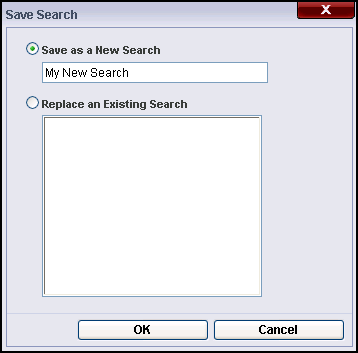 Save Search Dialog Box
