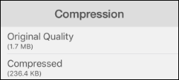 You can compress a new photo or gallery image. Attachment Compresion