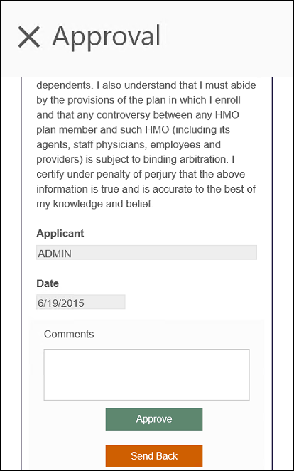 Review the form and press an action button to complete the task. Complete Task