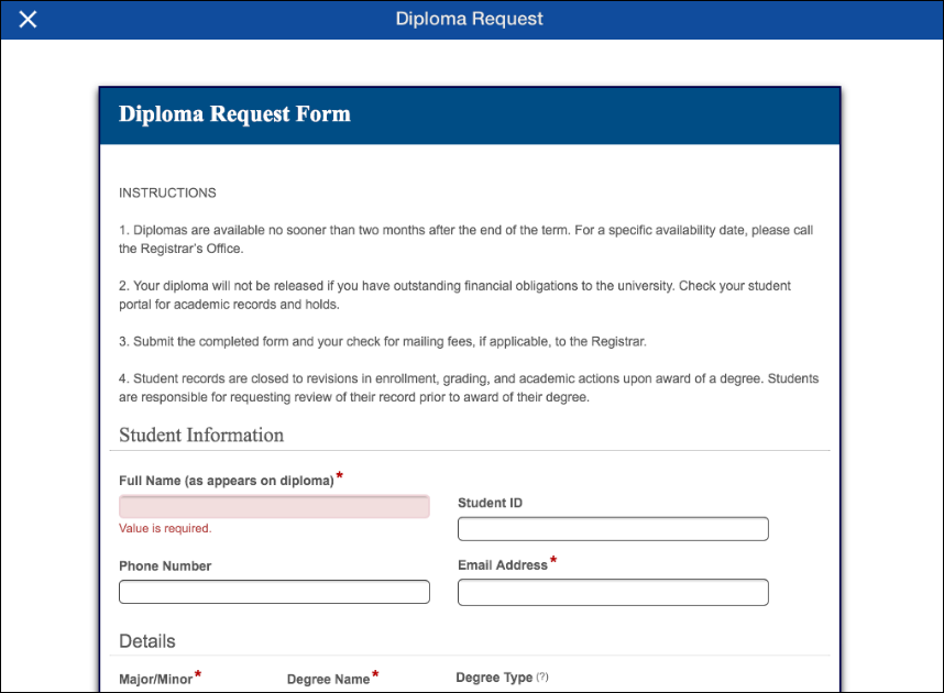 Fill out the selected form. Form