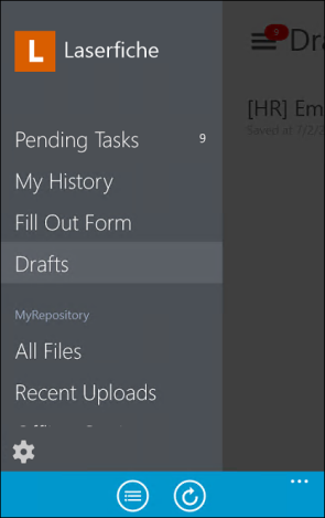 Swipe right and press "Draft" to access forms you need to finish filling out. Forms Draft