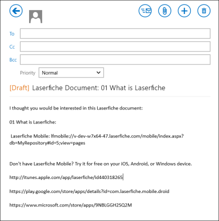 Laserfiche Mobile Email