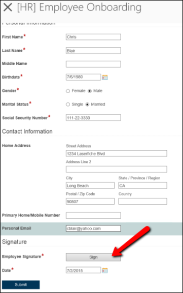 Sign a form