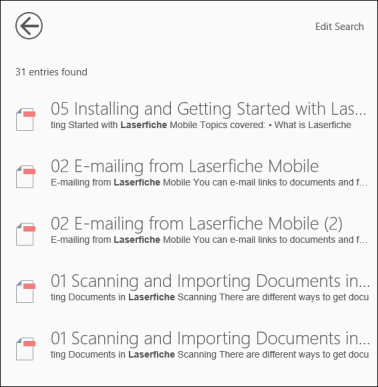 Search results