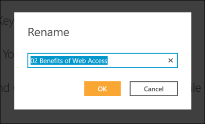 Rename dialog box