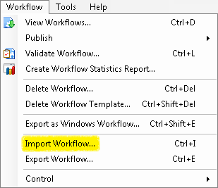 Importing Workflow Import Files