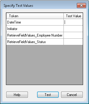 Specify Test Values